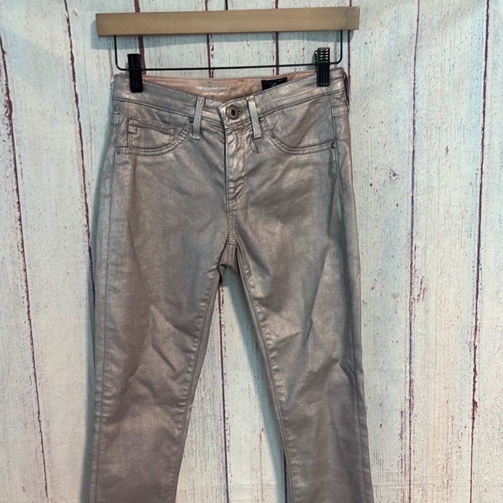NWOT AG Adriano Goldschmied Pink Faux Leather Skinny Jeans